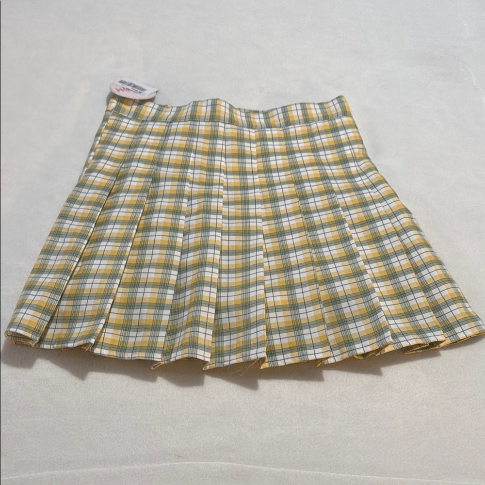 Plaid Yellow and Green  Skort